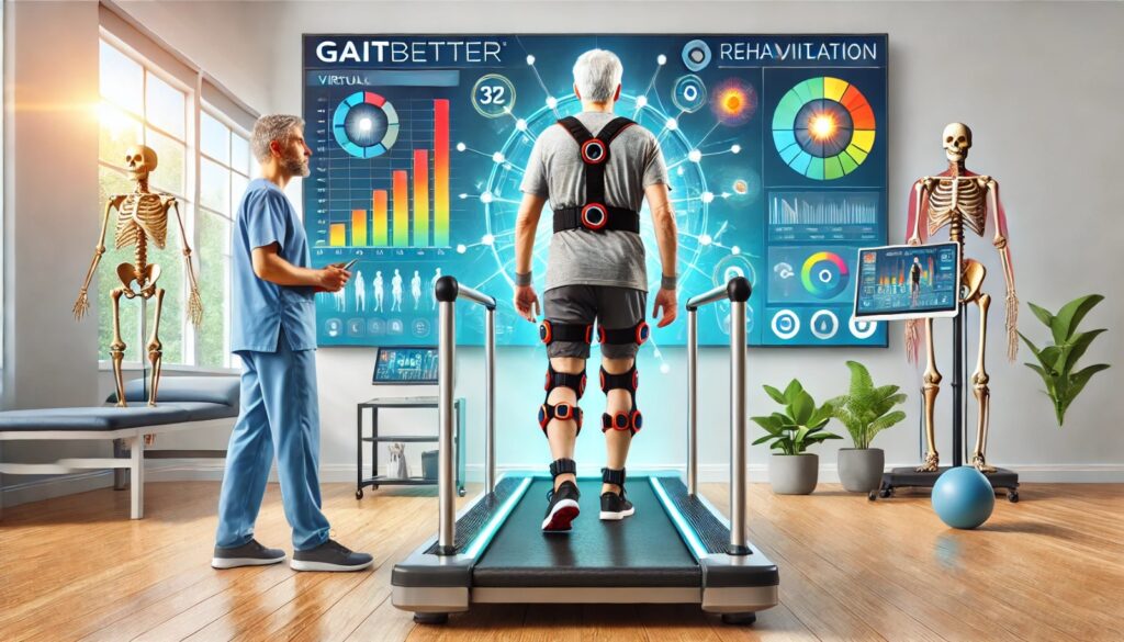 Healthcare provider conducting therapy session with GaitBetter